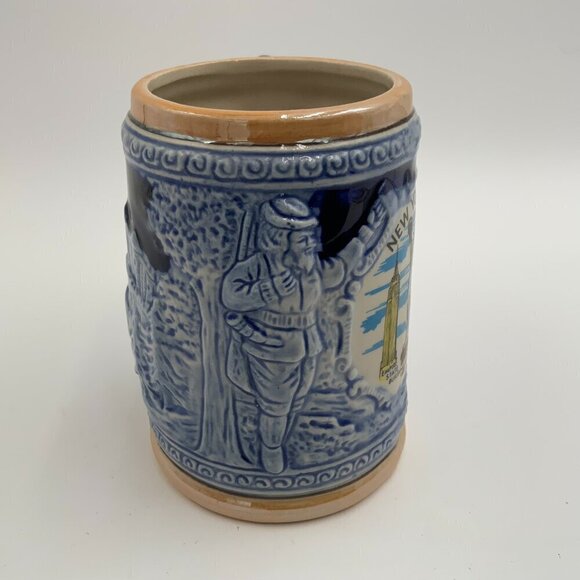 New York Ceramic Stein Mug Empire State, Statue of Liberty, World Trade Center - Picture 7 of 8